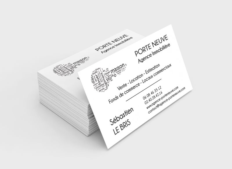 Nouveau logo et cartes de visites pour l'agence Porte Neuve